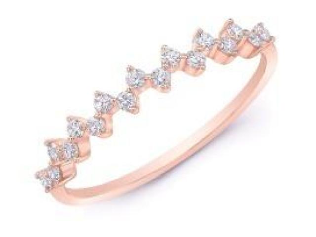 Rose Gold Offset Diamond Stackable Band.