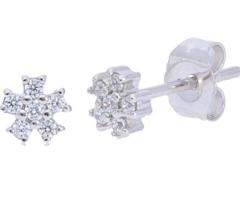 Deutsch Signature Flower Pave Diamond Studs Earrings