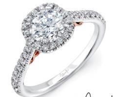 Uneek "Fiorire" Round Diamond Engagement Ring