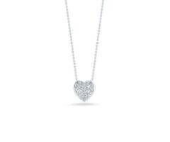 Roberto Coin 18Kt Gold Puffed Heart Pendant with Diamonds