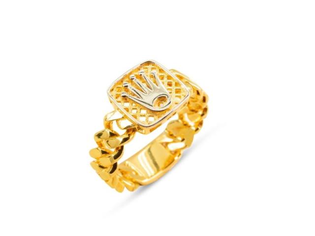 Stylish Men's Ring in 22K Yellow Gold