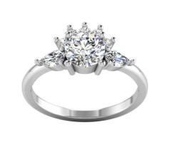 Tiara Diamond Engagement Ring with White Gold