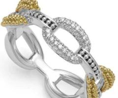 Lagos Caviar Lux Small 18k Gold Eternity Diamond Ring