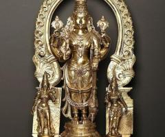 32" Bronze Lord Vishnu with Kirtimukha Prabhavali