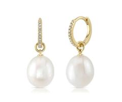 Shy Creation Diamond & Cultured Pearl Earrings