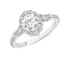 Diamond Semi-Mount Engagement Ring with Cz Center