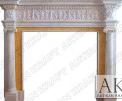 Carved Ionic Albany Antique Mantel New York Fireplace - Artisan Kraft
